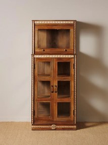 Vitrina din lemn reciclat si sticla, cu 3 usi, Andalus