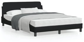 373167 vidaXL Cadru de pat cu tăblie, negru, 140x190 cm, textil