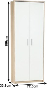Dulap de birou, stejar sonoma/alb, JOHAN 2 NEW 05