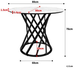 Masă rotundă de dining, Alb+Negru | Aosom Romania