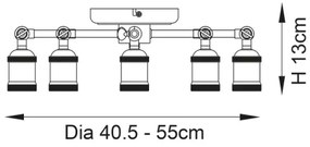 Endon 97244 - Spot halogen 5xE27/40W/230V, alamă