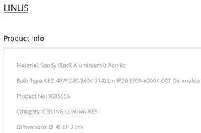 Plafoniera LED dimabila cu telecomanda LINUS D-45cm