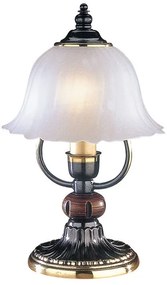 Veioza / Lampa de masa design italian din alama cu lemn 2700