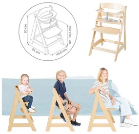 Scaun de masă pentru bebe bej/în culoare naturală Born Up 2in1 Luxe – Roba