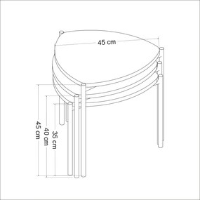Set măsuțe de cafea Lena 3 (Alb + Antracit + Nuc). 1073001
