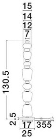 Lampadar LED decorativ ceramica maro, albastru, alb, PALO