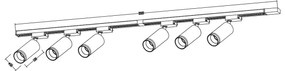 Spot pentru șină PIPE 6xGU10/10W/230V, alb