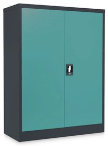 Dulap metalic universal mediu, 90 x 40 x 120 cm, încuietoare cu cilindru, verde - ral 6033
