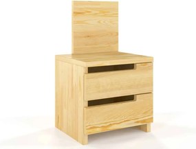 Noptieră lemn masiv TerraCraft 2 Sertare Pin, 40 × 35 × 66 cm - Wenge