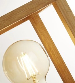 Lampa de masa din lemn design rustic industrial Square