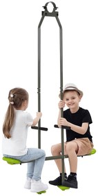 Outsunny Balansoar accesoriu față în față pentru copii din oțel și plastic pentru balansoar, 3-6 ani 97,5 x 23 x 170 cm verde | Aosom Romania