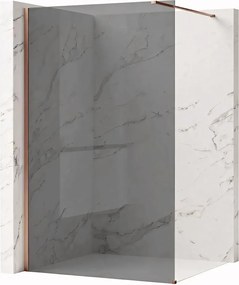 Paravan de dus fumuriu Rea Flexi Grey 130 cm cupru periat