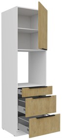 Dulap bucătărie pentru cuptor Carminia 60 DPS-210 3S1F PREMIUM BOX (stejar cremona + alb). 1128081