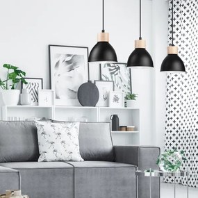 Lustră pe cablu NICO 3xE27/60W/230V neagră