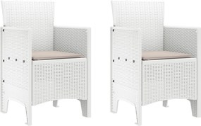 vidaXL Scaun pentru Grădină 2 pcs Alb Dimensiune: 53 x 49 x 85 cm