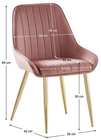 Scaun sufragerie Soddy (roz + auriu) . 1116452