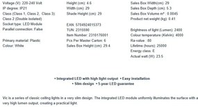 Plafoniera LED stil minimalist Vic 29cm, 4000K