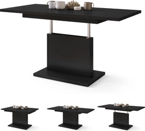 Mazzoni ASTON MINI Negru Mat - MĂSUȚĂ DE CAFEA MODERNĂ EXTENSIBILĂ REGLABILĂ PE ÎNĂLȚIME MASĂ TRANSFORMABILĂ