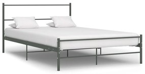 Cadru de pat, gri, 160 x 200 cm, metal Gri, 160 x 200 cm