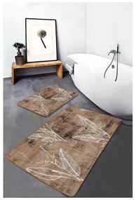 Covorașe de baie maro 2 buc. din catifea 60x100 cm – Mila Home