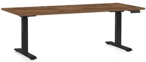 Masă înălțime reglabilă OfficeTech D, 180 x 80 cm, picioare negre, stejar silverjack