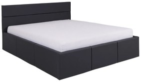 Pat matrimonial 170 cm Calabria P (Piele ecologică grafit) (cu somieră). 1051552