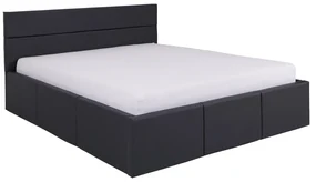 Pat matrimonial 170 cm Calabria P (Piele ecologică grafit) (cu somieră). 1051552