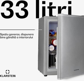 Klarstein Happy Hour 33, minibar, 33 l, 5 - 15 °C, clasa energetică G, silențios, 25 dB, lumină LED, alb