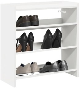 vidaXL Pantofar, alb, 60x25x62 cm, lemn prelucrat