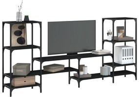 vidaXL Dulap TV, stejar fumuriu, 206,5x28,5x95 cm, lemn prelucrat