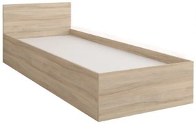 Pat de o persoană 90 cm Oleg III (Alb + stejar sonoma) (cu sp. depozitare). 1071615