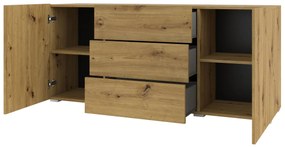 Comodă Avernic Typ 26 (negru + Stejar artisan). 1042059