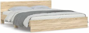 vidaXL Cadru de pat cu tăblie, stejar sonoma, 180x200 cm