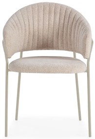 Set de scaune de sufragerie bej cu cotiere 2 buc. tapițat Leticia – Marckeric