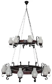 Candelabru rustic fabricat manual din lemn Roata 20L