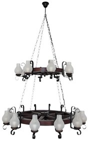 Candelabru rustic fabricat manual din lemn Roata 20L