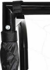 HOMCOM But de fotbal poarta de fotbal structura metal plasa PE cuie &amp; unelte incluse dim. 186L x 62l x 123H cm negru alb | Aosom Romania