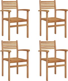 vidaXL Scaun 4 pcs Maro 56 x 55 x 90.5 cm Lemn solid de tec