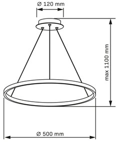 Lustră LED pe cablu LEA LED/20W/230V 4000K d. 50 cm negru