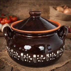 Oala din Lut Glazurata pentru Sarmale si Friptura ,   5 Litri