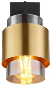 Spot de perete MILLEY 1xE27/40W/230V negru/alamă Globo 15560-1