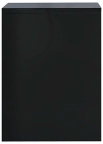 Noptiera, negru lucios, 40 x 30 x 40 cm, PAL 1, negru foarte lucios