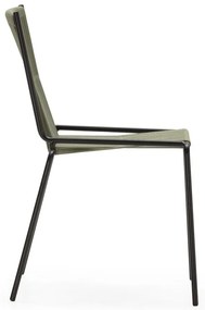 Scaune de dining verzi stivuibile 2 buc. din metal Emily – Marckeric