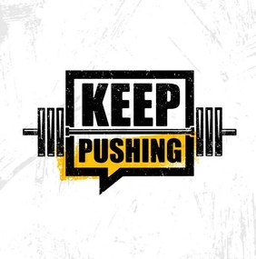 Ilustrație Keep Pushing. Inspiring Workout and Fitness, subtropica