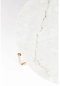 Măsuță de cafea albă/aurie rotundă cu blat din marmură ø 70 cm Timpa – White Label