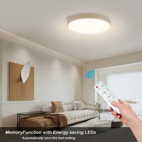 Brilagi - Corp de iluminat LED dimabil POOL, 60 W, 230 V, 3000-6000 K, Ø 50 cm, bej + telecomandă