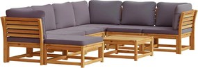 vidaXL Set mobilier grădină cu perne, 8 piese, lemn masiv acacia