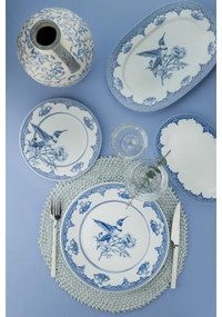 Set veselă 26 piese alb/albastru/porțelan
