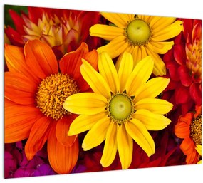 Tablou pe sticlă cu floare (70x50 cm)