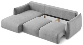 Colțar gri deschis extensibil (cu colț pe partea stângă/cu șezlong) Leila – Makamii